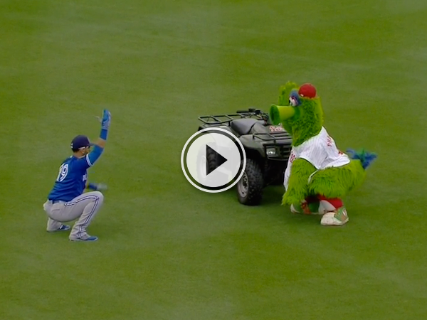 When a Blue Jay challenges a mascot to a workout, fun happens! (Video)