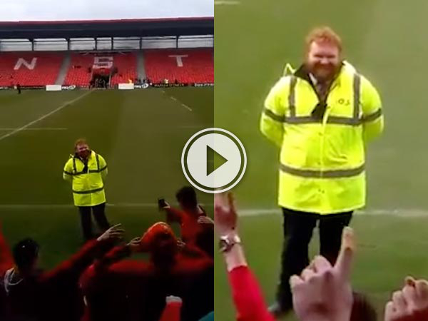 During a Junior Cup rugby match fans sing Ed Sheeran's 'Thinking Out Loud' to an Irish Independent Park.
