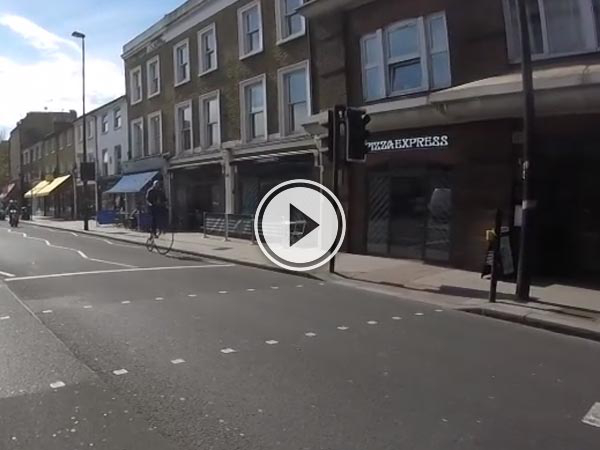 Guy on a penny farthing doesn't care for you rules.