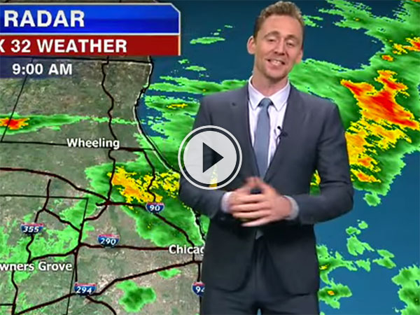 Tom Hiddleston with the weather (Video)