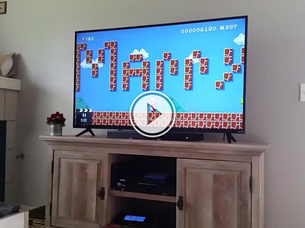 The popular game  'Mario' written as 'Marry' in a video