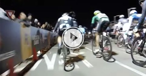 Massive bike race pile up (Video)