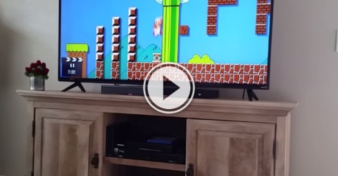 video grab of the Super Mario game.