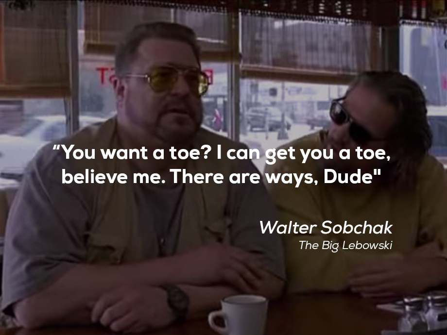 John Goodman and Jeff Bridges talking in a restaurant in the movie The Big Lebowski!