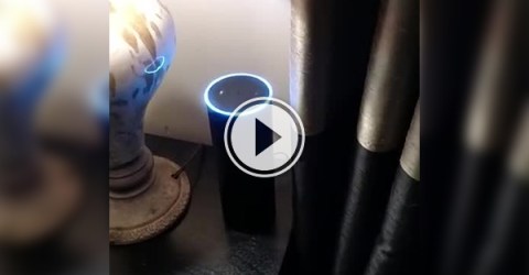 Video of a blue LED on a table .