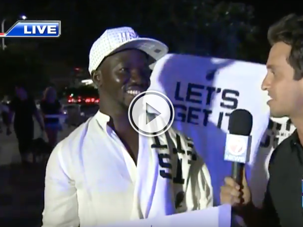 When you put a fan on live tv, you never know what you're gonna get! (Video)