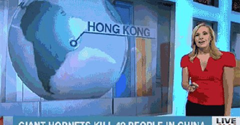 Hong Kong being shown as being in Africa on CNN.