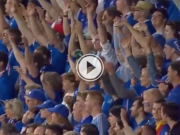 Iceland fans in epic chant (Video)