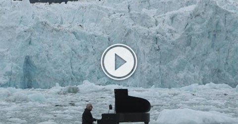 Pianist Ludovico Einaudi plays on the Atlantic Ocean (Video)