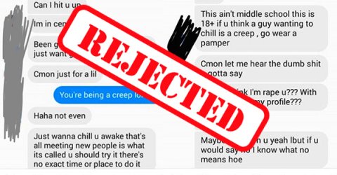 An insane IM rant after getting rejected.