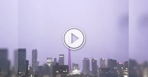 Crazy lightning storm makes Toronto look like a sick club (Video)