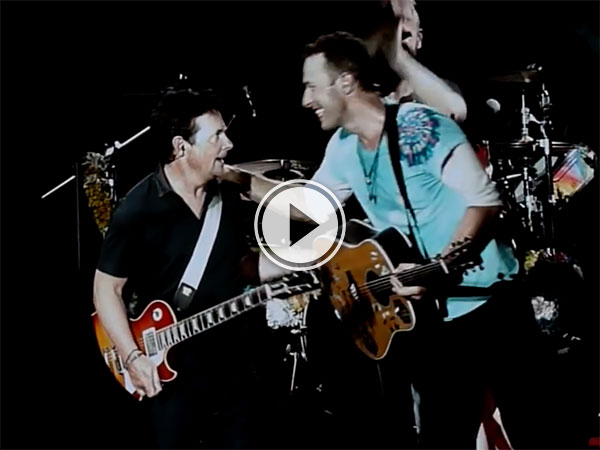 Marty McFly performs with Coldplay (Video)
