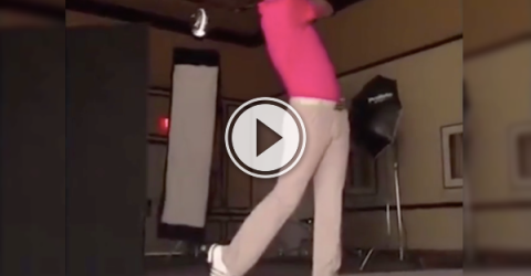 Paulina Gretzky's golfer fiancee's got one hell of a swing! (Video)