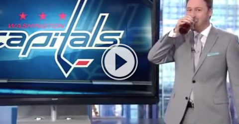 Sportscaster decides to drink on air after his team is eliminated (Video)