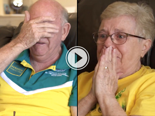 Kyle Chalmers grandparents cry tears of joe when he wins olympic gold