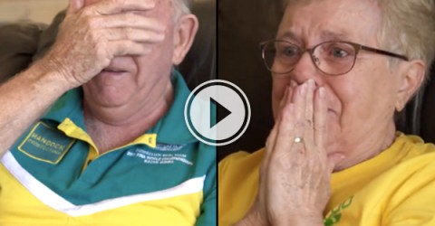 Kyle Chalmers grandparents cry tears of joe when he wins olympic gold