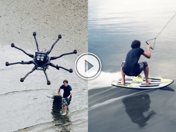 Who needs waves to surf when you have a drone (Video)