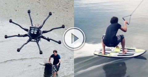 Who needs waves to surf when you have a drone (Video)