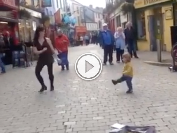 Adorable little girl tries to learn how to Irish dance (Video)