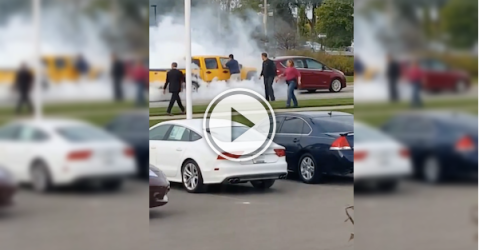 Medical issue causes a car to crash and burn! (Video)
