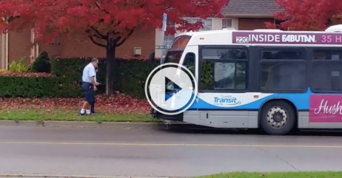 This bus driver is the hero that we deserve! (Video)