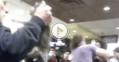While at a brawl at McDonalds, this guy brings a baby hamburglar home (Video)