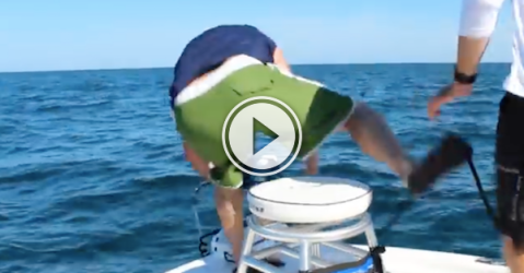 Ah yes, the noble battle between man and 500lb fish! (Video)