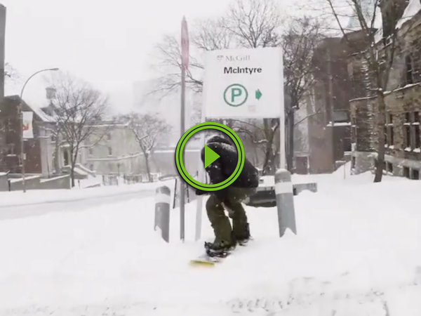 When the car's snowed in, the snowboard is a viable option (Video)