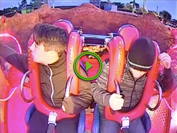 Dude will sell you his soul, if you just let him off the ride (Video)