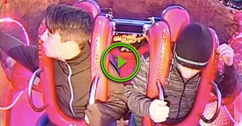 Dude will sell you his soul, if you just let him off the ride (Video)
