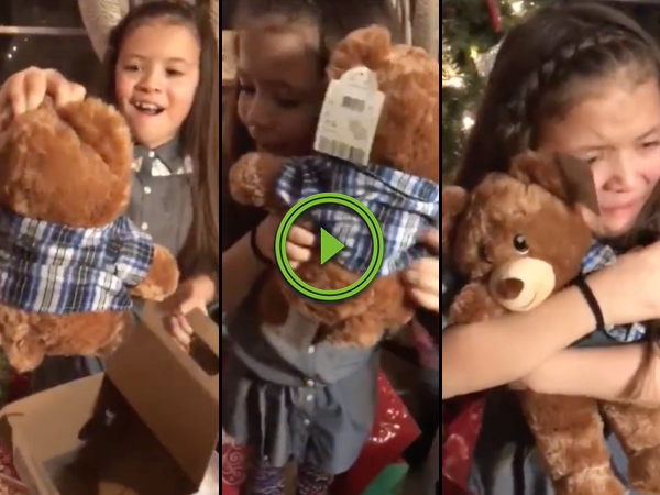 Girls get teddy bears with grandpas voice (Video)