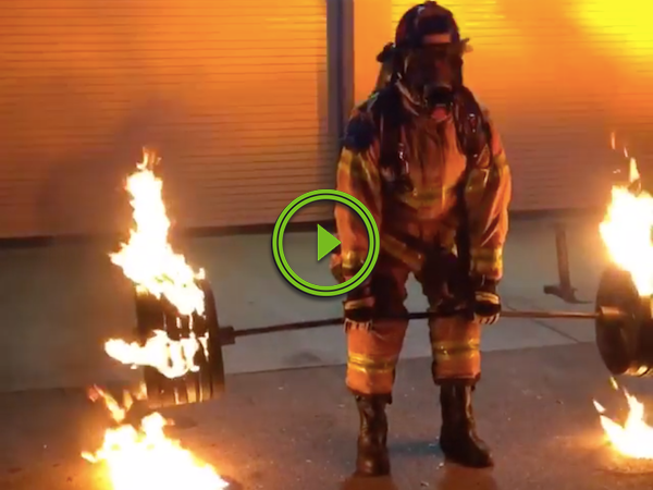 Firefighter drops an epic firebomb for his retirement (Video)