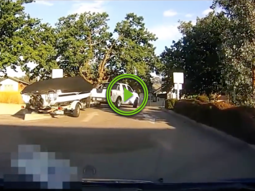 Maybe he could have avoided the curb in his boat (Video)