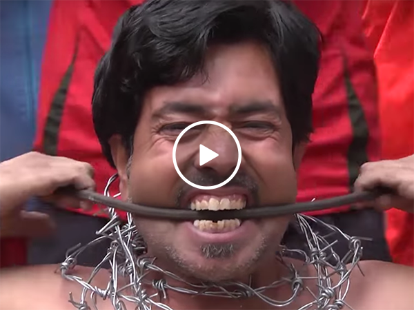 Pakistani man bends iron bars with his mouth (Video)