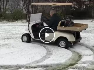 91-year-old Grandma drifts in golf cart (Video)