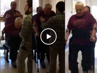 Veteran walks again for first time in 33-Years (Video)