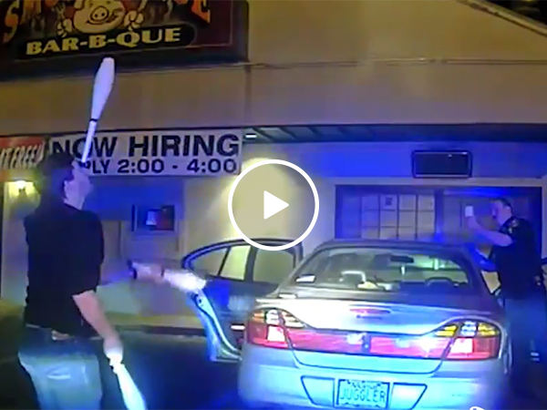 Student juggles to prove sobriety to officers (Video)