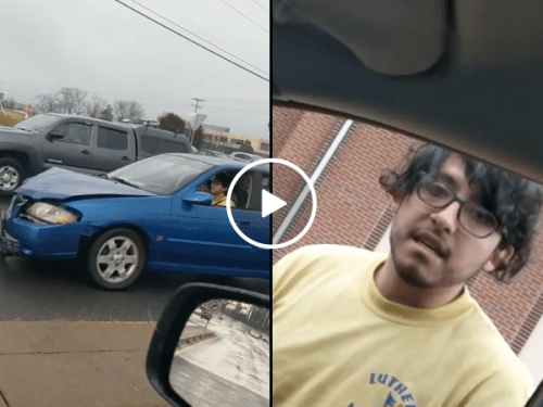 Guy catches hit and run suspect red handed (Video)