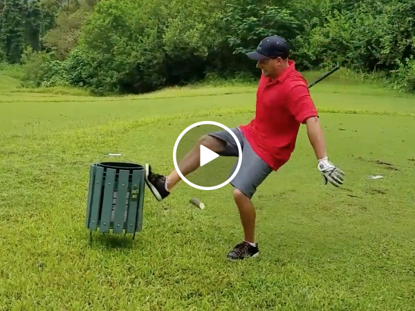 Guy rage quits while playing golf (Video)