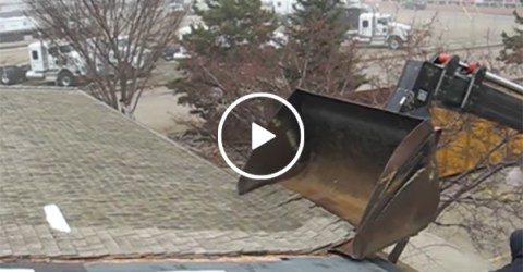 Peeling a roof off of a house is oddly satisfying to watch