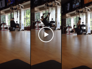 Man tries bizarre new workout with seated cable row machine (Video)