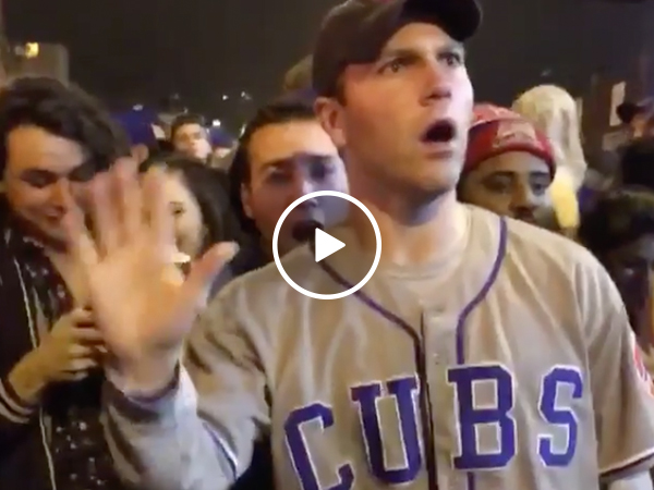 Cubs fan stops a fight the only way he knows how (Video)