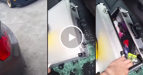 Thief smashes car window but leaves sex toy briefcase behind (Video)