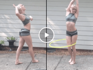 Hot girl does super sexy hula hoop routine (Video)