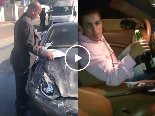 Drunk Moroccan rich kid gets away with wrecking Ferrari (Video)