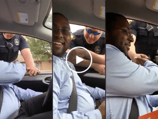 Guy gets pulled over by cop for pregnancy announcement (Video)