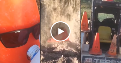 Aussie man pretends to have killed his traffic cone (Video)