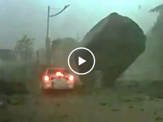 That awkward moment theres a 50/50 chance a giant rock crushes you (Video)