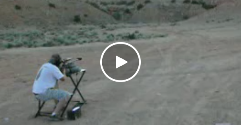 Guy takes .50 cal ricochet to the head (Video)