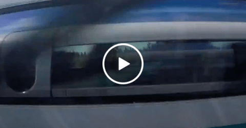Passing another Maglev train is intense (Video)